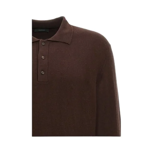 Zanone Long-Sleeved Fine-Knit Polo Shirt
