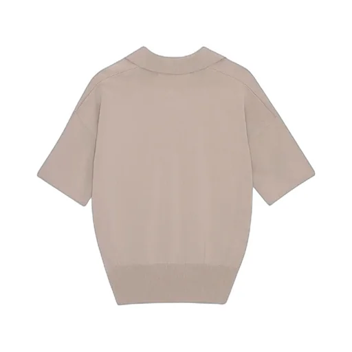 Polo-Neck Knitted Top