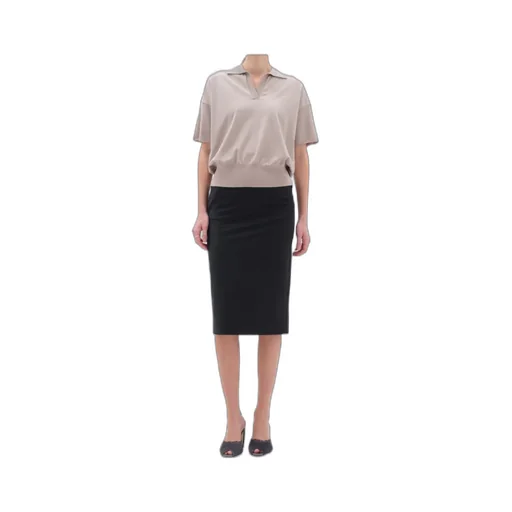 Polo-Neck Knitted Top