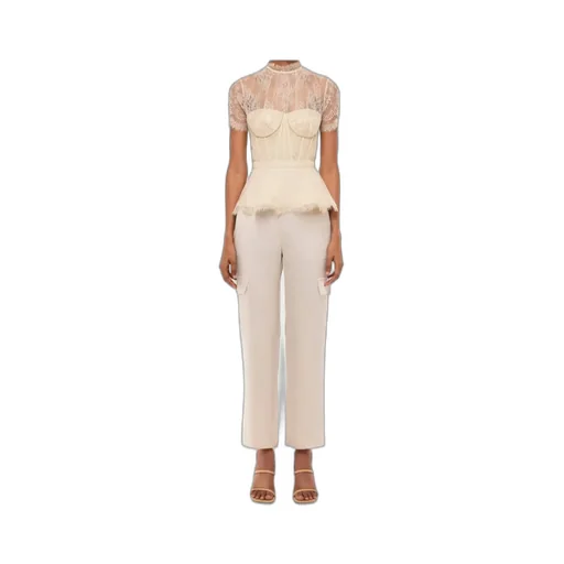 Lace Short-Sleeved Blouse