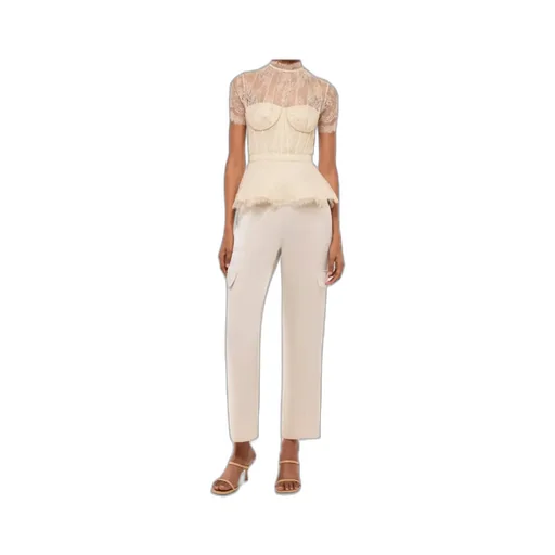 Lace Short-Sleeved Blouse