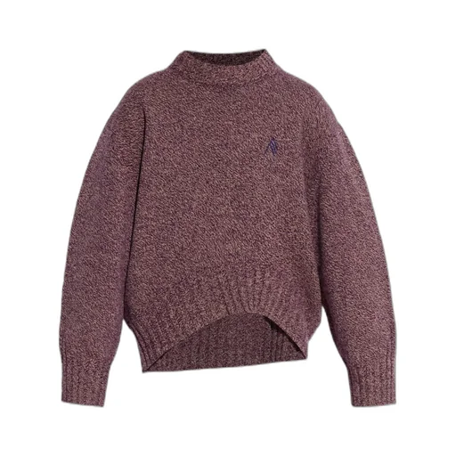 The Attico Logo Embroidered Asymmetric Knitted Jumper