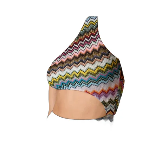 Missoni One-Shoulder Pixel-Effect Zigzag Swimwear Cover-Up