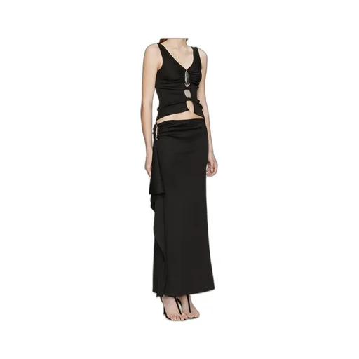 Crystal-Pendant Open Twist Tank Top