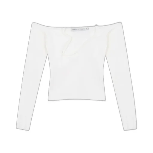 Curved Knit Long-Sleeved Cover-Up