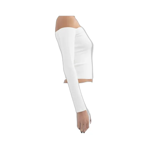 Curved Knit Long-Sleeved Cover-Up