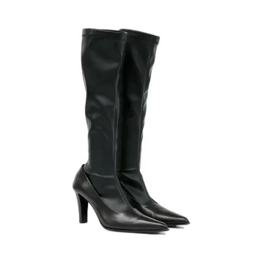 High-Heeled Leather Boots