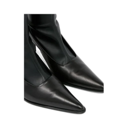 High-Heeled Leather Boots