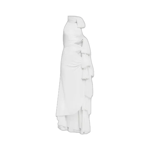 Light Georgette Asymmetrical Bow Dress