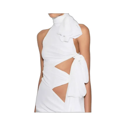 Light Georgette Asymmetrical Bow Dress