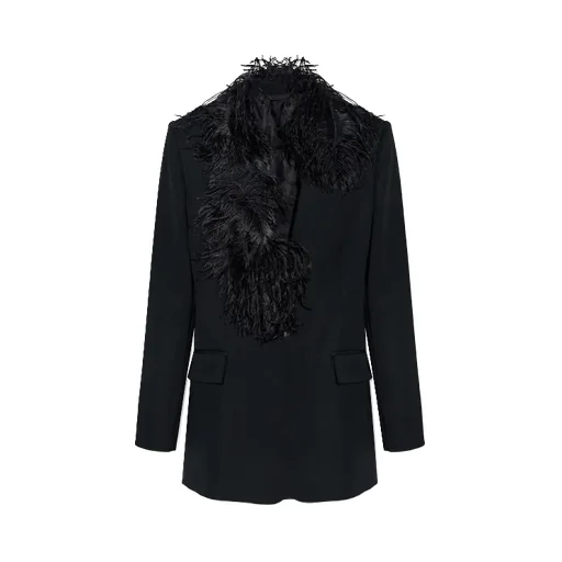 The Attico Ostrich Feathers Detailed Jacket
