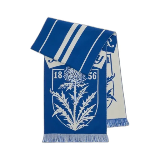 Burberry Thistle Shield Fringed-Edge Scarf