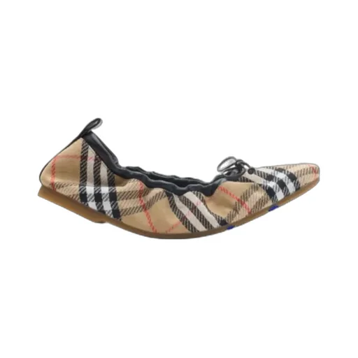 Burberry Check Fawn Ballerinas
