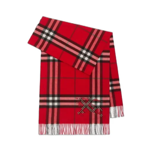 Burberry Wide Cross Stitch Ekd Check Scarf
