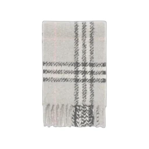 Check Alpaca Wool Blend Bouclé Scarf