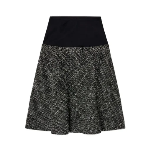 Panelled High-Waisted Midi Skirt