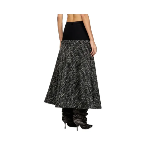 Panelled High-Waisted Midi Skirt