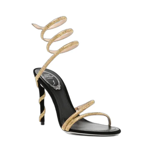 Round-Toe High-Heeled Sandals
