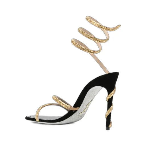 Round-Toe High-Heeled Sandals
