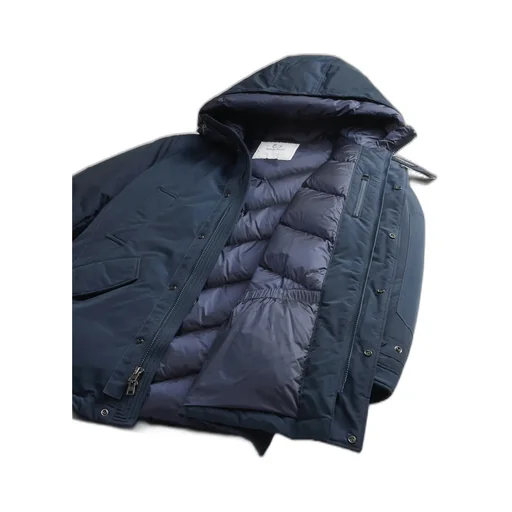 Zippered Hooded Parka Down Jacket