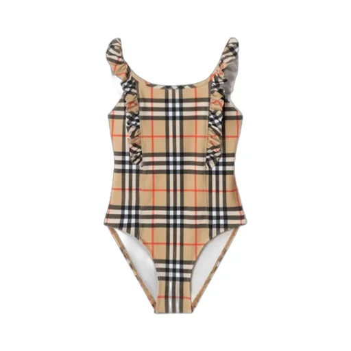 Burberry Kids Checked One Piece Swimsuit