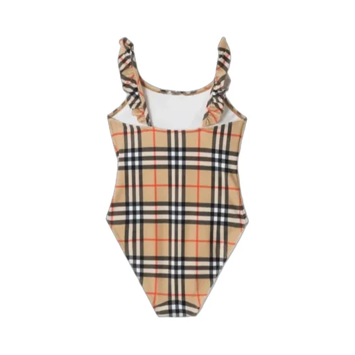 Burberry Kids Checked One Piece Swimsuit