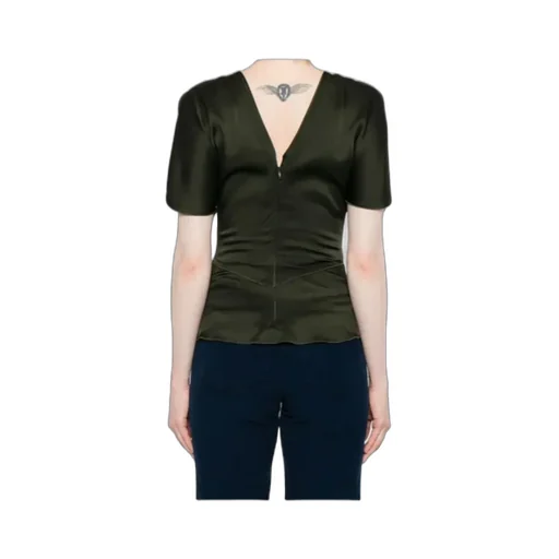Draped-Sleeve Blouse