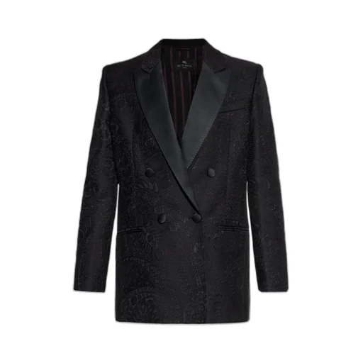 Etro Double Breasted Floral Paisley Motif Blazer