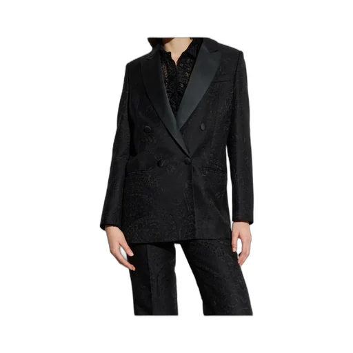 Etro Double Breasted Floral Paisley Motif Blazer