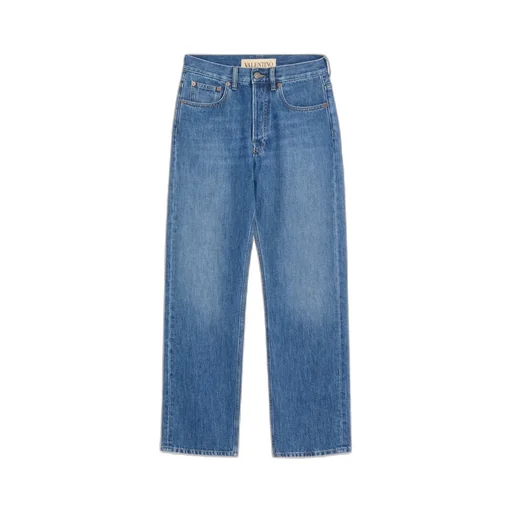 Valentino	Logo Patch Straight Leg Jeans