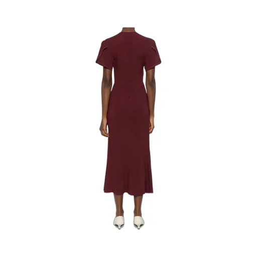 Victoria Beckham V-Neck Twist Detailed Midi Dress