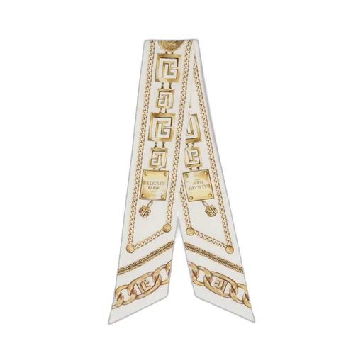 Printed Silk Bandana With Balmain Chains Pattern