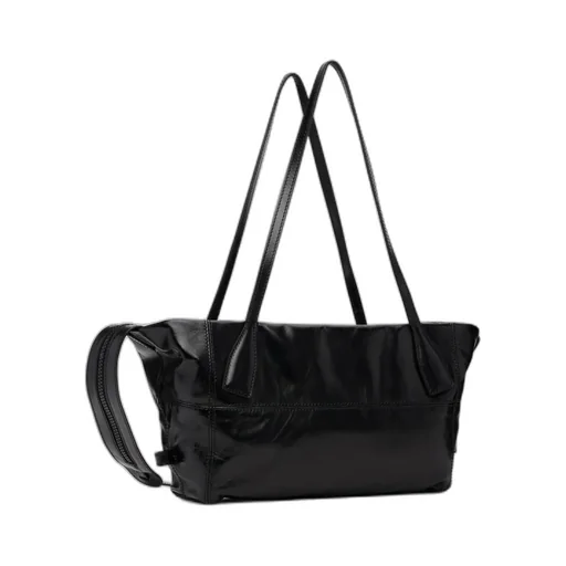 Small Track Zips Leather Shoulder Bag