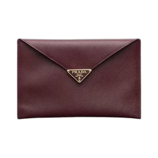 Saffiano Leather Envelope Clutch