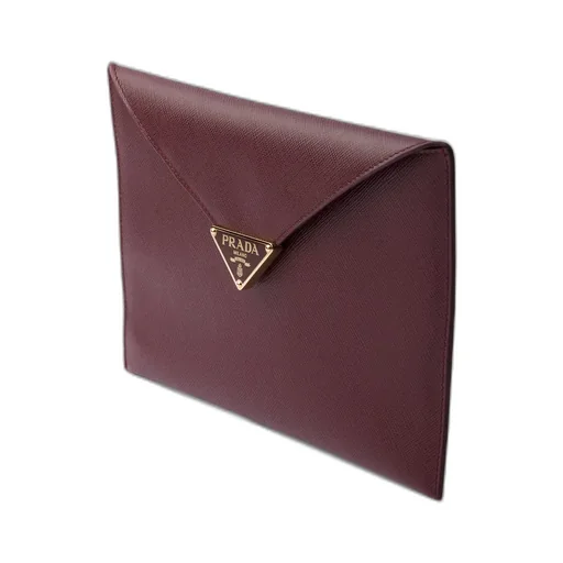 Saffiano Leather Envelope Clutch