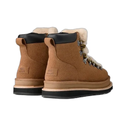 Ugg X Sacai Fur-Trim Lace-Up Ankle Boots