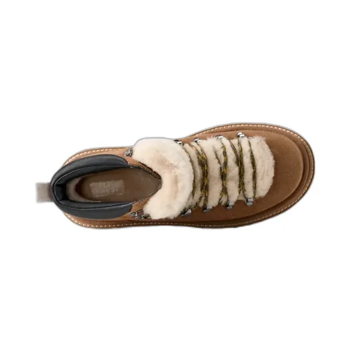 Ugg X Sacai Fur-Trim Lace-Up Ankle Boots