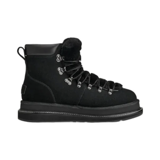 Ugg X Sacai Fur-Trim Lace-Up Ankle Boots