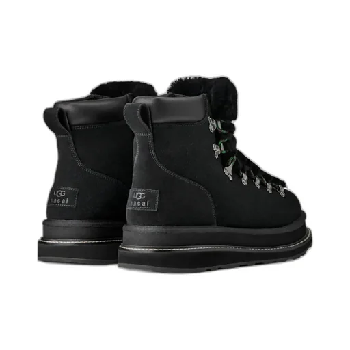 Ugg X Sacai Fur-Trim Lace-Up Ankle Boots