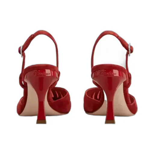 Escarpins Dorsay Virgule En Cuir Velours