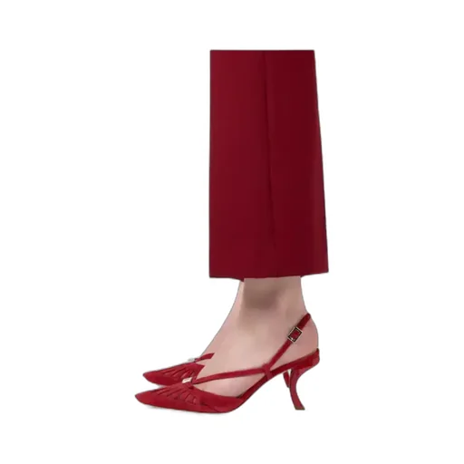 Escarpins Dorsay Virgule En Cuir Velours