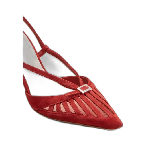 Escarpins Dorsay Virgule En Cuir Velours