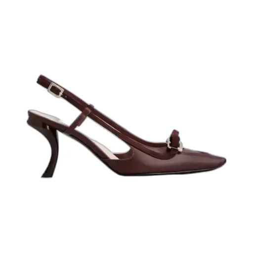 Virgule Slingback Pumps In Leather