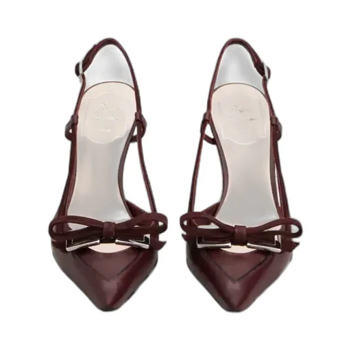 Virgule Slingback Pumps In Leather