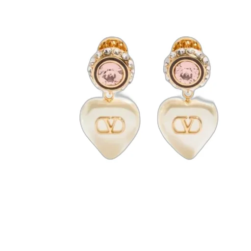 Vlogo Signature Earrings In Metal, Enamel, Pearls And Crystals
