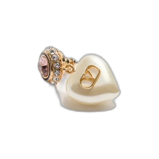 Vlogo Signature Earrings In Metal, Enamel, Pearls And Crystals