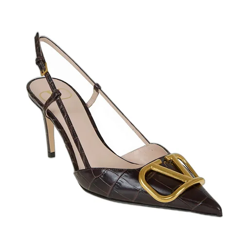 Valentino Vlogo Signature Pointed Toe Slingback Pumps