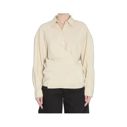 Straight Collar Twisted Shirt