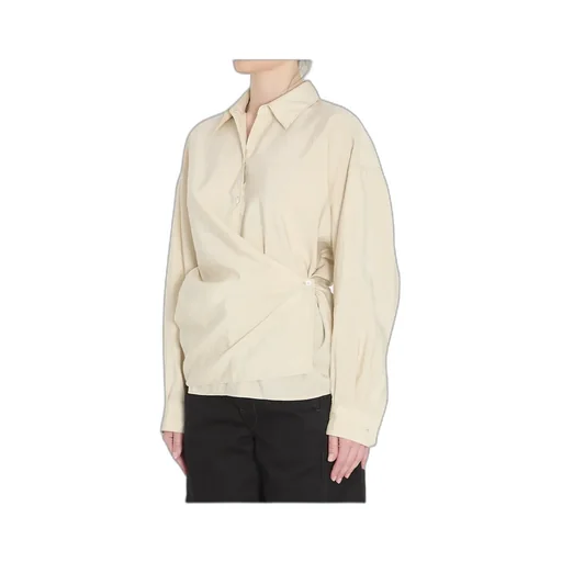 Straight Collar Twisted Shirt