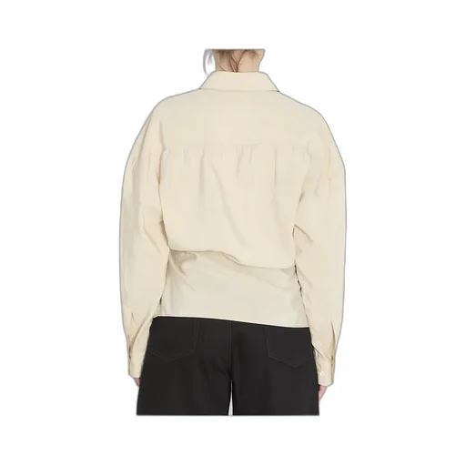 Straight Collar Twisted Shirt